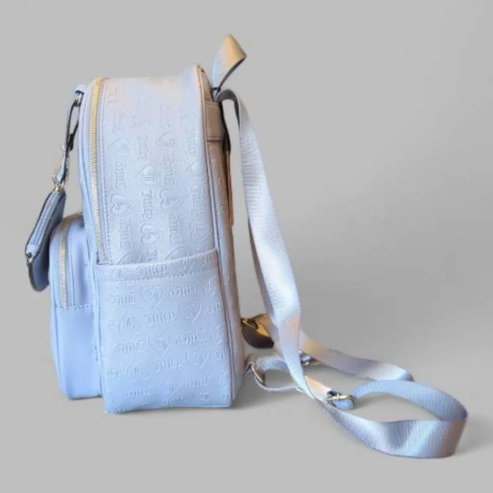 NEW‎ Juicy Couture Wordplay Slate Blue Faux Leather Backpack NWT